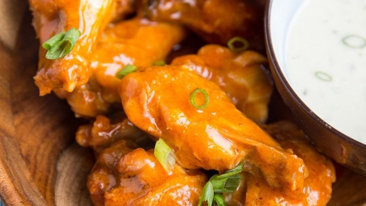 3-Ingredient Air Fryer Buffalo Wings - easy chicken wings that are perfectly crispy yet tender!
