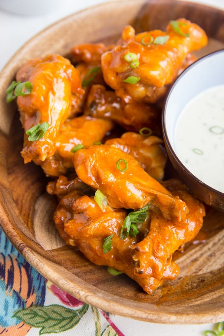 3-Ingredient Air Fryer Buffalo Wings - easy chicken wings that are perfectly crispy yet tender!