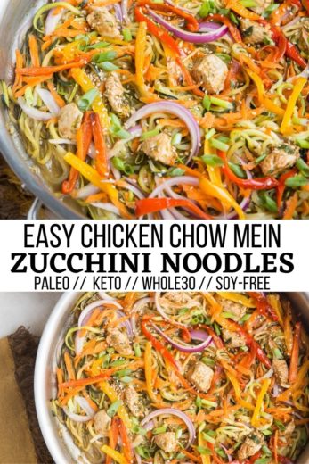 Chicken Chow Mein Zoodles - The Roasted Root