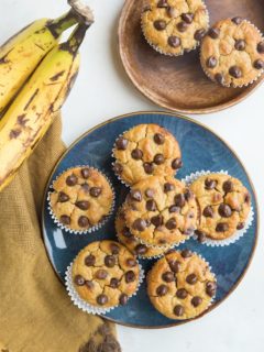 Chickpea Banana Muffins - flourless, gluten-free, refined sugar-free, dairy-free and delicious! A healthy muffin recipe made out of beans!