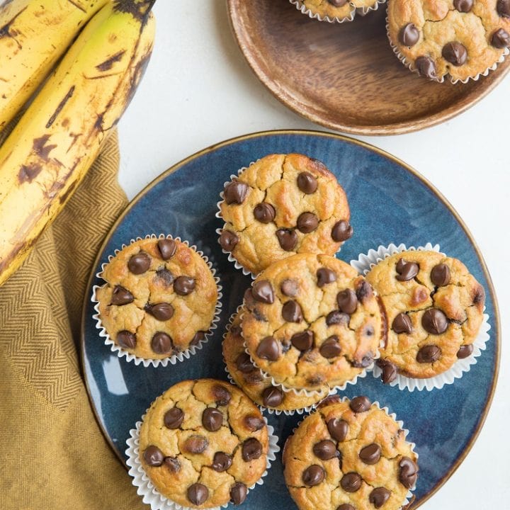 Chickpea Banana Muffins - flourless, gluten-free, refined sugar-free, dairy-free and delicious! A healthy muffin recipe made out of beans!