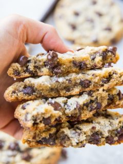 The BEST Giant Paleo Chocolate Chip Cookies - soft, chewy, gooey, amazing grain-free chocolate chip cookies
