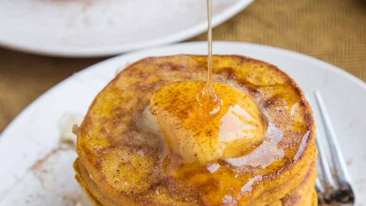 Gluten-Free Flourless Protein Pumpkin Pancakes made dairy-free. Light, fluffy, amazing fall-inspired pancake recipe