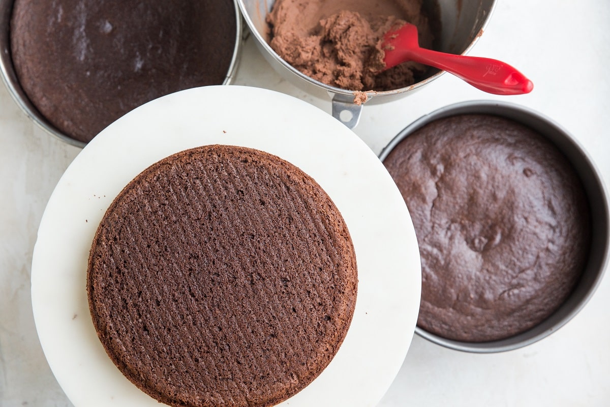 Allow the cakes to cool before frosting