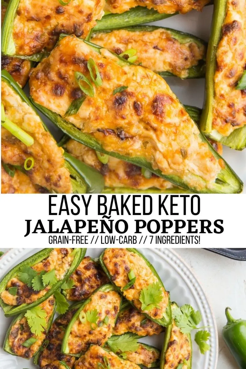 Easy 7-Ingredient Keto Jalapeño Poppers ready in 25 minutes! A fun, cheesy delicious appetizer for any occasion!