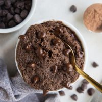 Keto Chocolate Mug Cake - grain-free made with almond flour, sugar-free, low-carb, rich and delicious! A healthy single-serve dessert recipe ready in 5 minutes.