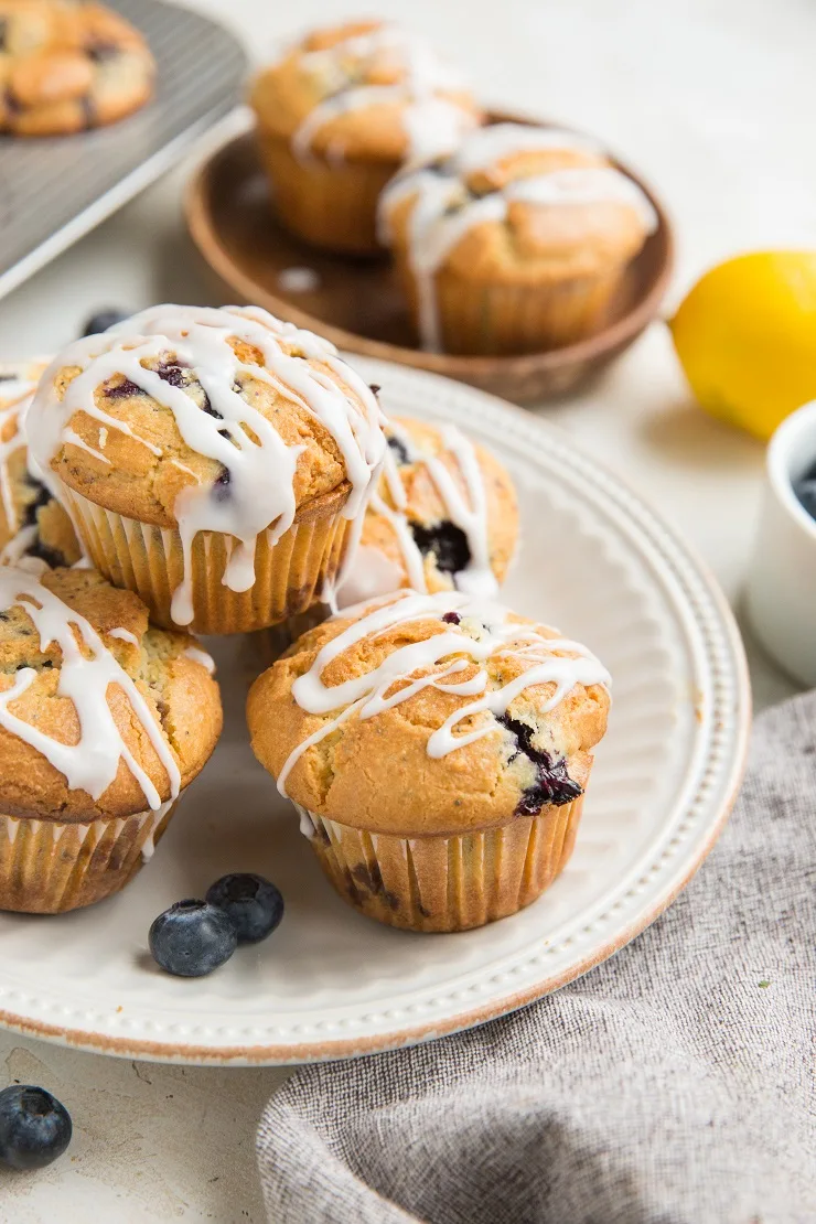 Grain-Free Keto Lemon Poppy Seed Blueberry Muffins - gluten-free, dairy-free, sugar-free blueberry muffins are a healthier treat