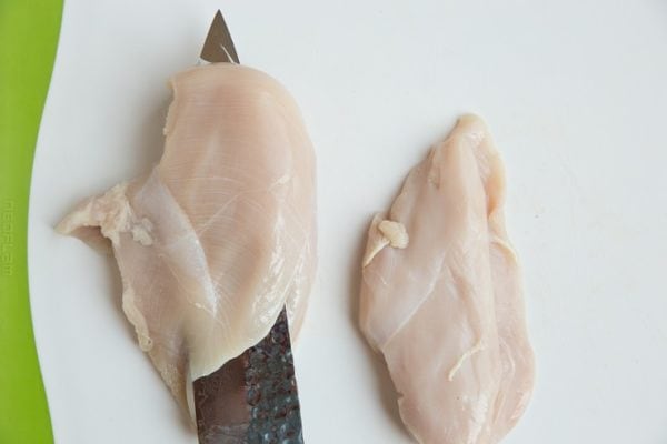 How to cut chicken breast to make stuffed chicken