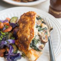 Mushroom and Spinach Stuffed Chicken Breast is delightfully flavorful and easy to make for a delicious dinner!