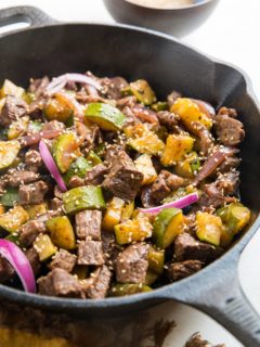 30-Minute Teriyaki Beef and Zucchini - a quick, easy 5-ingredient dinner recipe that is loaded with flavor and nutrients!