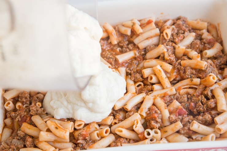 Pour the creamy cauliflower sauce over the pasta