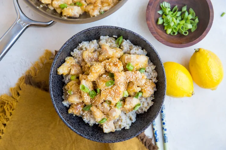 Paleo Lemon Chicken made soy-free, grain-free, and refined sugar-free for a healthy takeout recipe