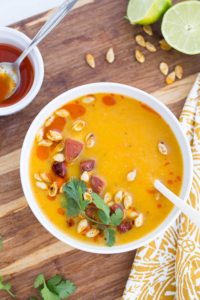 Azteca Squash Soup with Chorizo