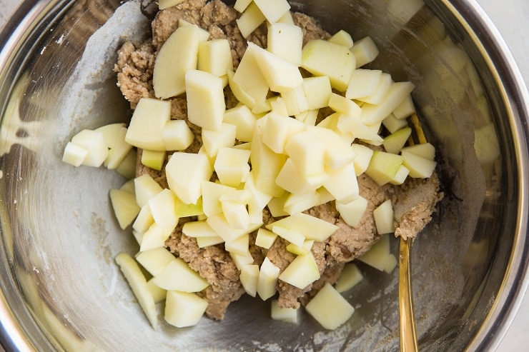 Add the apples to the dough