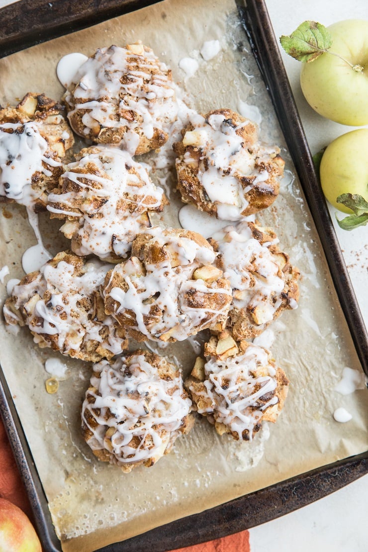 Baked Gluten-Free Apple Fritters - refined sugar-free, dairy-free, healthy apple treats!