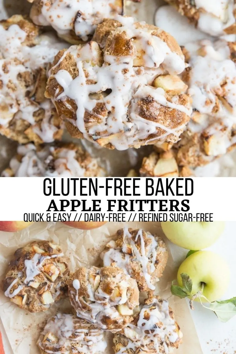 Easy Gluten-Free Baked Apple Fritters made dairy-free are a healthier take on the classic fritter! Perfect for breakfast or dessert.