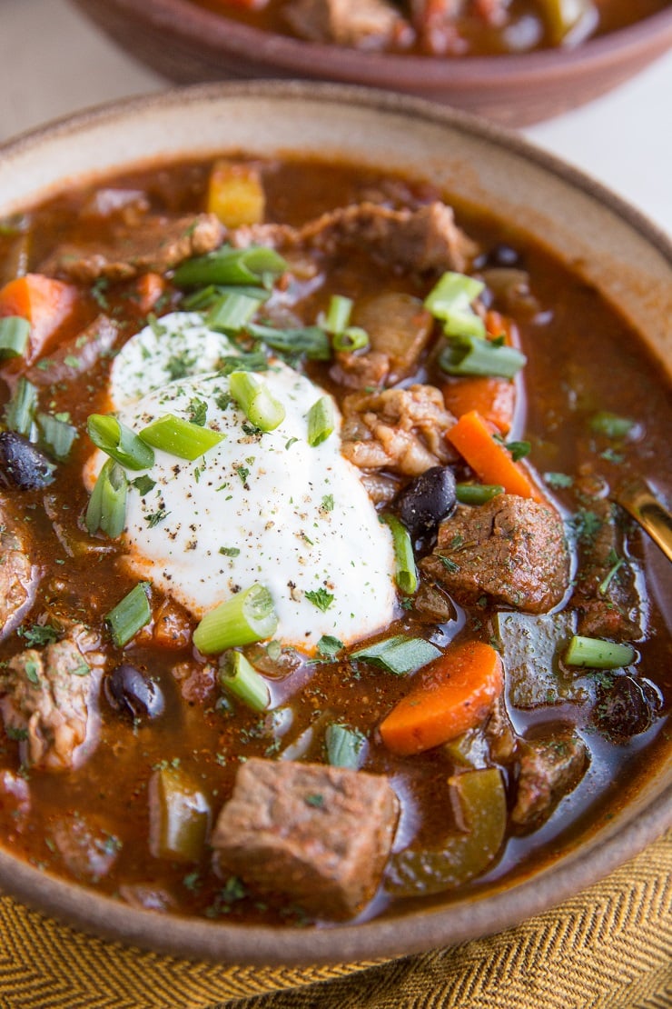 The best Steak Chili Recipe with black beans. An easy, comforting meal, loaded with flavor