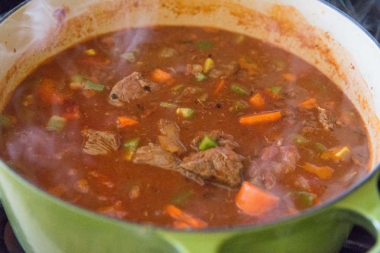 Add the rest of the ingredients for the chili to the pot and bring to a full boil