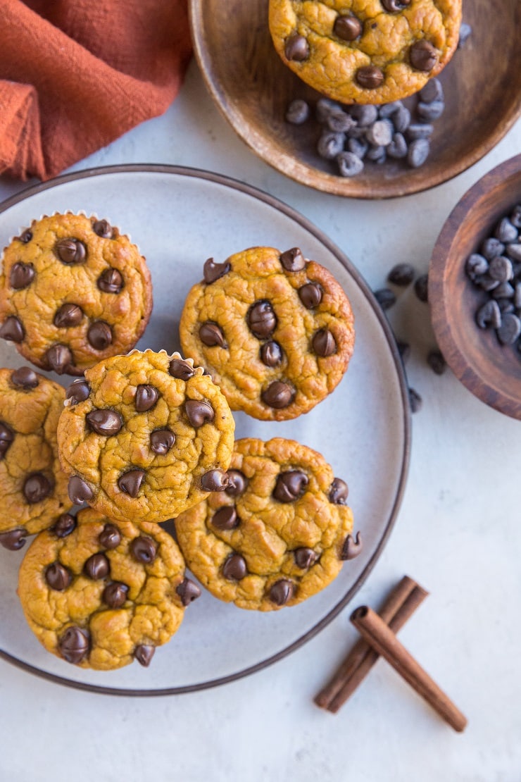 Gluten-Free Chickpea Pumpkin Muffins made flourless, gluten-free, dairy-free, and refined sugar-free using beans! A healthy breakfast or snack!