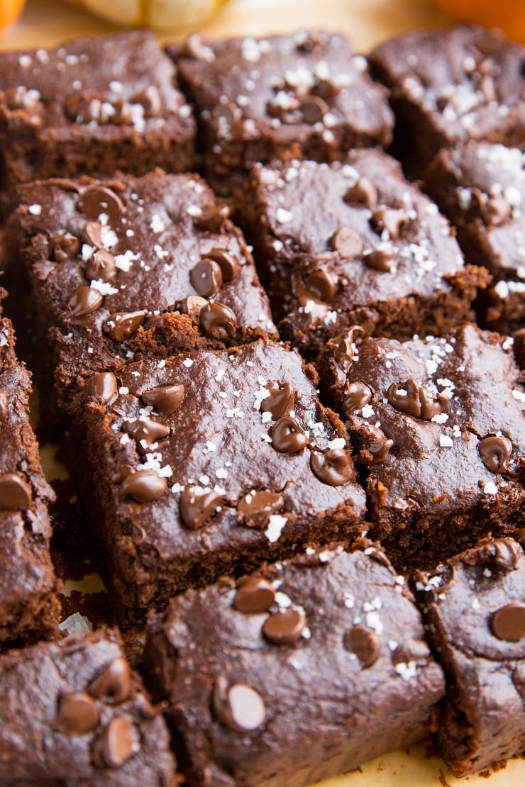 Gluten-Free Rolled Oat Pumpkin Brownies made gluten-free, dairy-free, refined sugar-free, and flourless with rolled oats. A healthier brownie recipe!