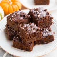 Flourless Rolled Oat Pumpkin Brownies made refined sugar-free, dairy-free, and healthier. A magically delicious dessert or snack!