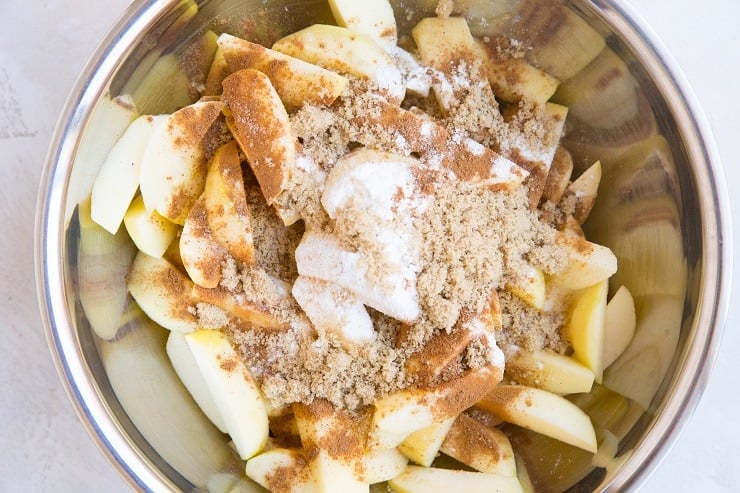 Add the ingredients for the apple filling to a mixing bowl