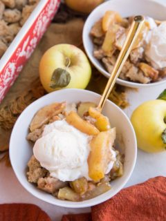 Gluten-Free Apple Cobbler made dairy-free and vegan-friendly. This simple apple cobbler recipe is wildly delicious!