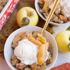 Gluten-Free Apple Cobbler made dairy-free and vegan-friendly. This simple apple cobbler recipe is wildly delicious!