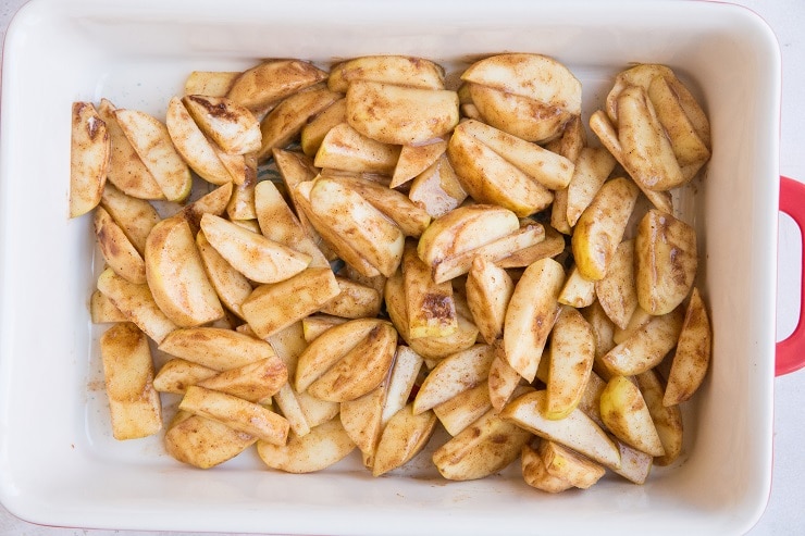 Transfer the apple filling to a casserole dish