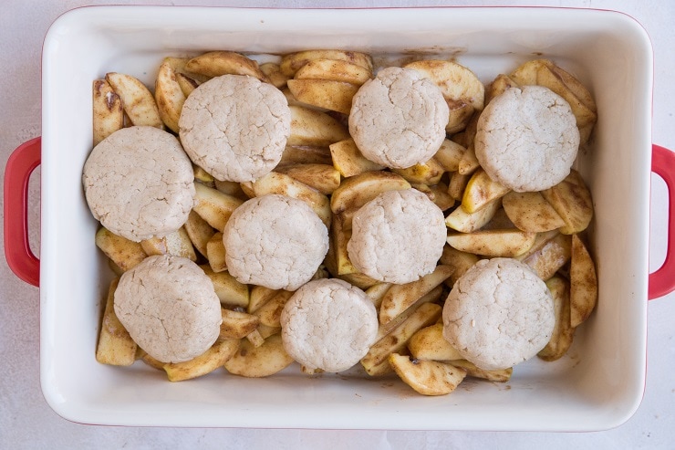 Form biscuit shapes for cobbler