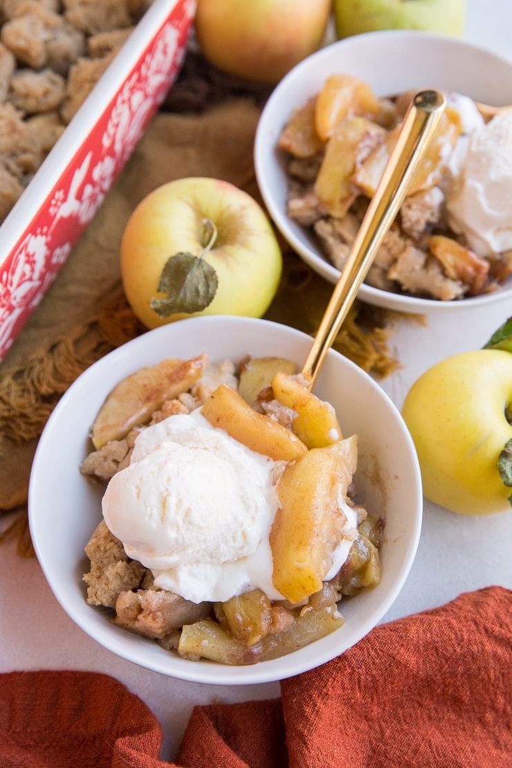 Gluten-Free Apple Cobbler made dairy-free and vegan-friendly. This simple apple cobbler recipe is wildly delicious!