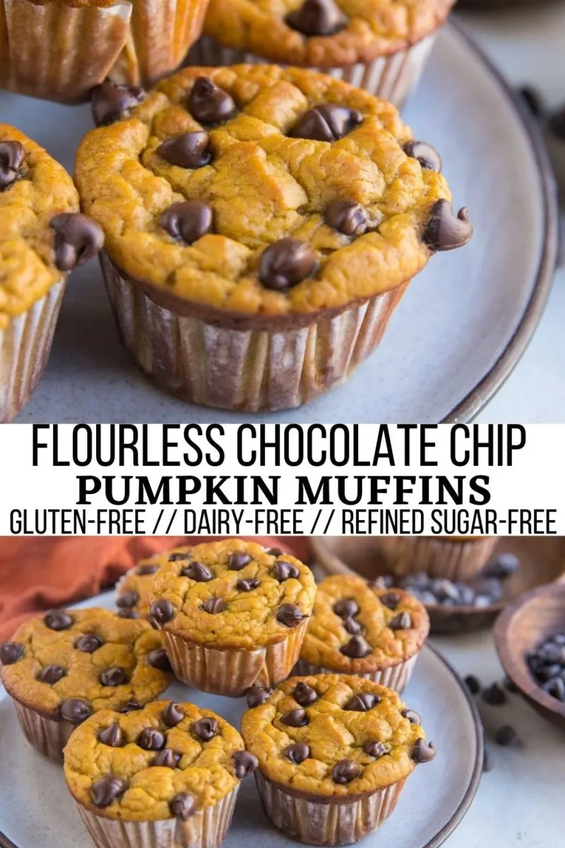 Flourless Chickpea Pumpkin Muffins - gluten-free, refined sugar-free, dairy-free healthy pumpkin muffins! A delicious warmly-spiced breakfast or snack!