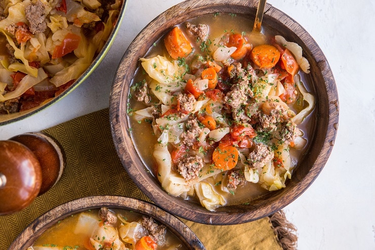 Ground Beef and Cabbage Stew made with 10 simple ingredients. A healthy, filling meal!