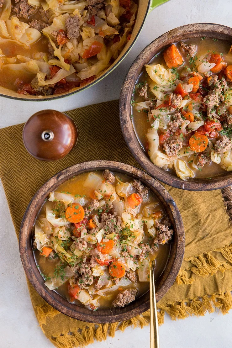 Ground Beef and Cabbage Soup - a simple yet satisfying healthy meal that's easy to prepare!
