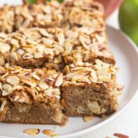 Slices of apple cake on a plate