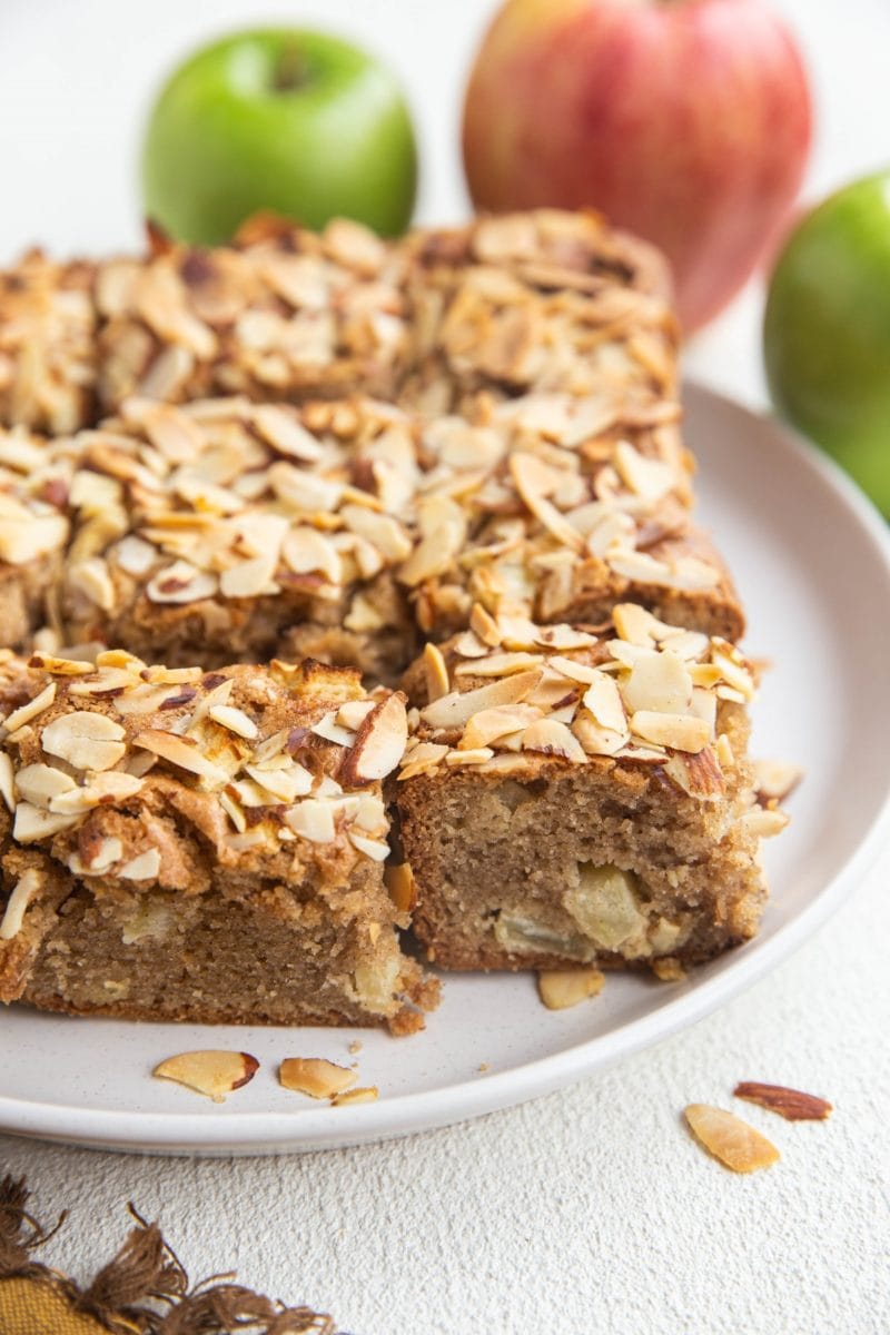 Slices of apple cake on a plate