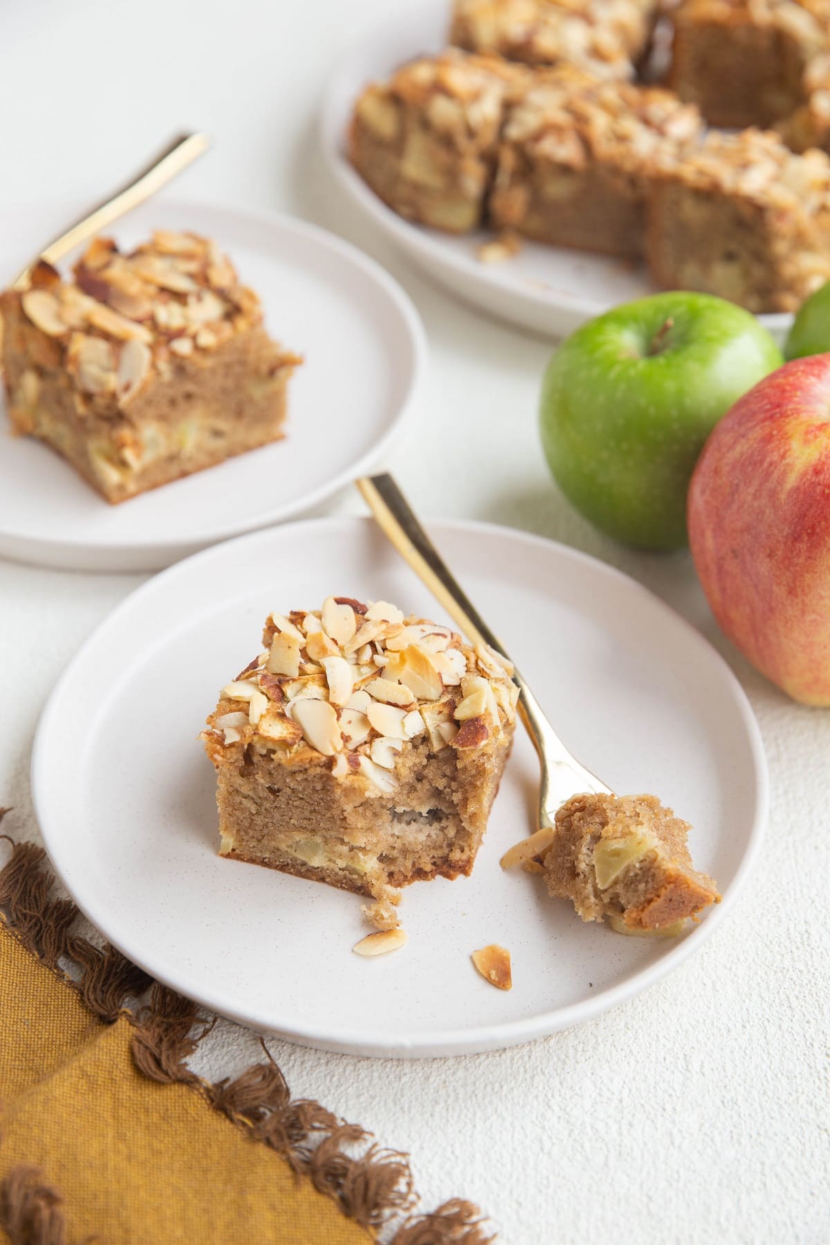 Paleo Apple Cake made with almond flour and pure maple syrup. A healthy cake recipe that is grain-free, dairy-free, and refined sugar-free