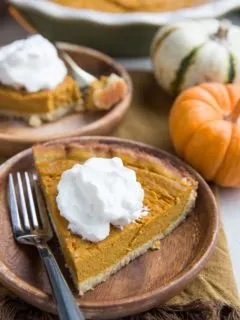 Healthy Pumpkin Pie - Paleo with a Keto Option. Grain-free, dairy-free, refined sugar-free and delicious!