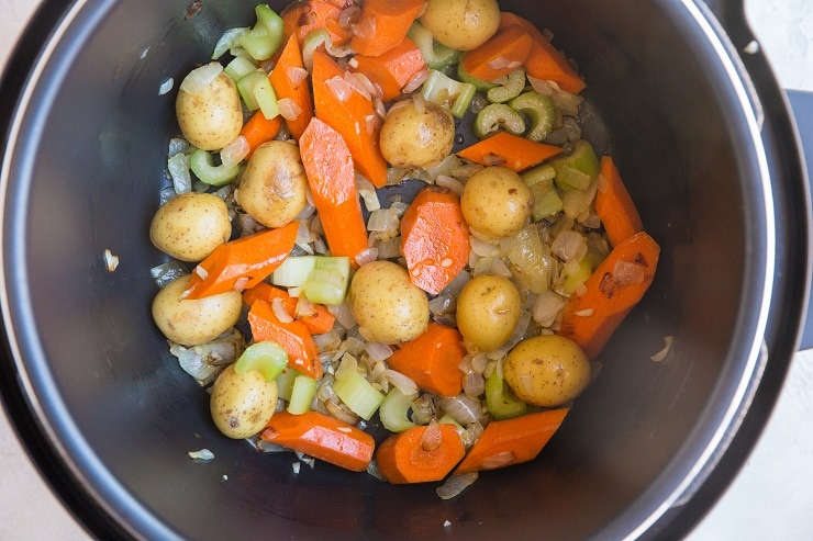 Add the remaining ingredients for the chicken stew to the Instant Pot