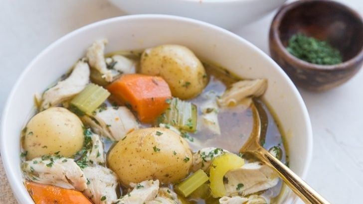 Instant Pot Chicken Stew - an easy, ultra comforting healthy dinner recipe ready in less than 30 minutes!
