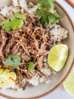 Instant Pot Vietnamese Shredded Beef with sweet, sour sticky sauce. An incredibly flavorful dinner recipe