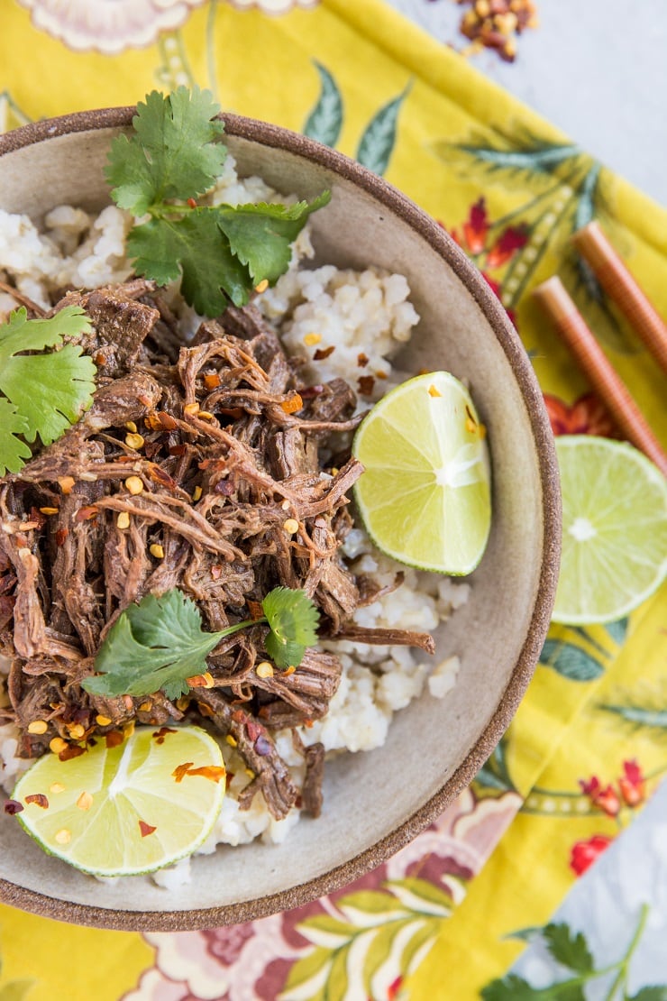 Instant Pot Vietnamese Shredded Beef with sweet, sour sticky sauce. An incredibly flavorful dinner recipe