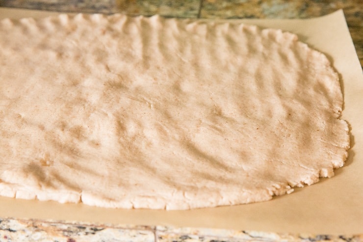 Press the dough into a rectangle 