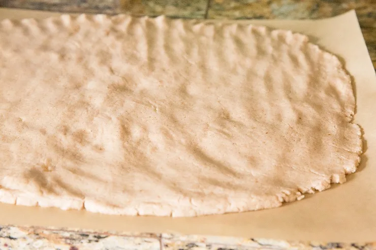 Press the dough into a rectangle