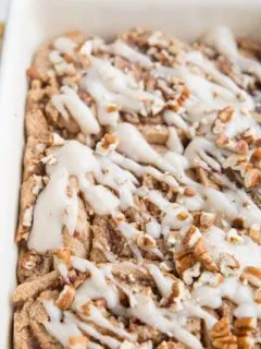 Maple Pecan Vegan Cinnamon Rolls - gluten-free, dairy-free, egg-free cinnamon roll recipe that is loaded with delicious flavors!