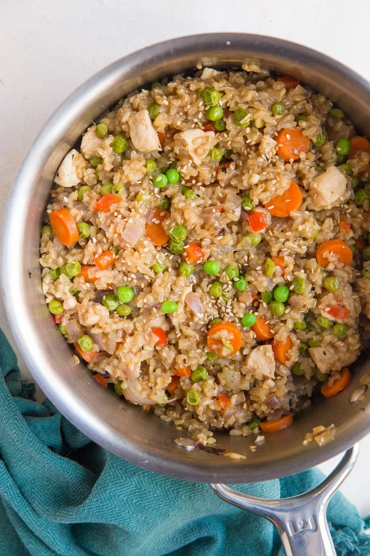 Easy Chicken Un-Fried Rice is a one-pot healthy version of classic fried rice