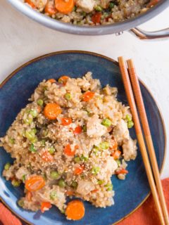 One-Pot Chicken Un-Fried Rice is a healthier take on classic fried rice made in 40 minutes or less!