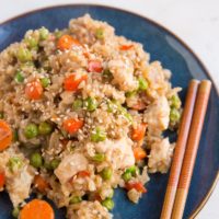 Easy One-Pot Chicken Un-Fried Rice is an easy, healthy take on the Chinese classic. Full of nutrients and easy to make!