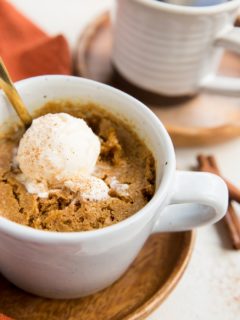 Paleo Gingerbread Mug Cake - grain-free, refined sugar-free, dairy-free, and healthy!