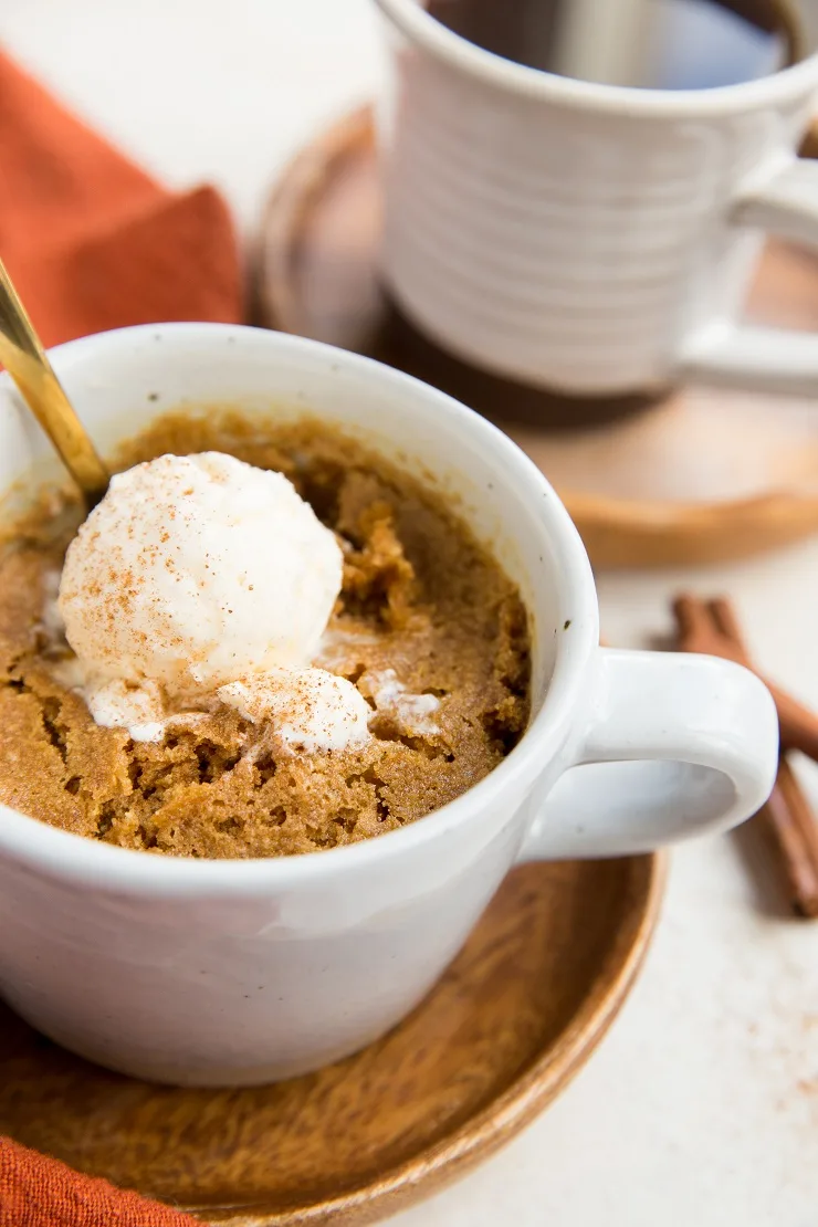 Paleo Gingerbread Mug Cake - grain-free, refined sugar-free, dairy-free, and healthy!